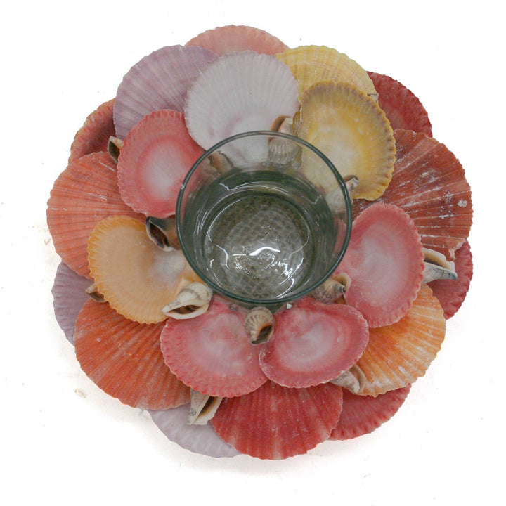 Scallop Shell Glass Tealight Holder