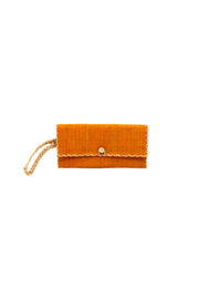 ChiChi Straw Clutch Wristlet Bag: Saffron