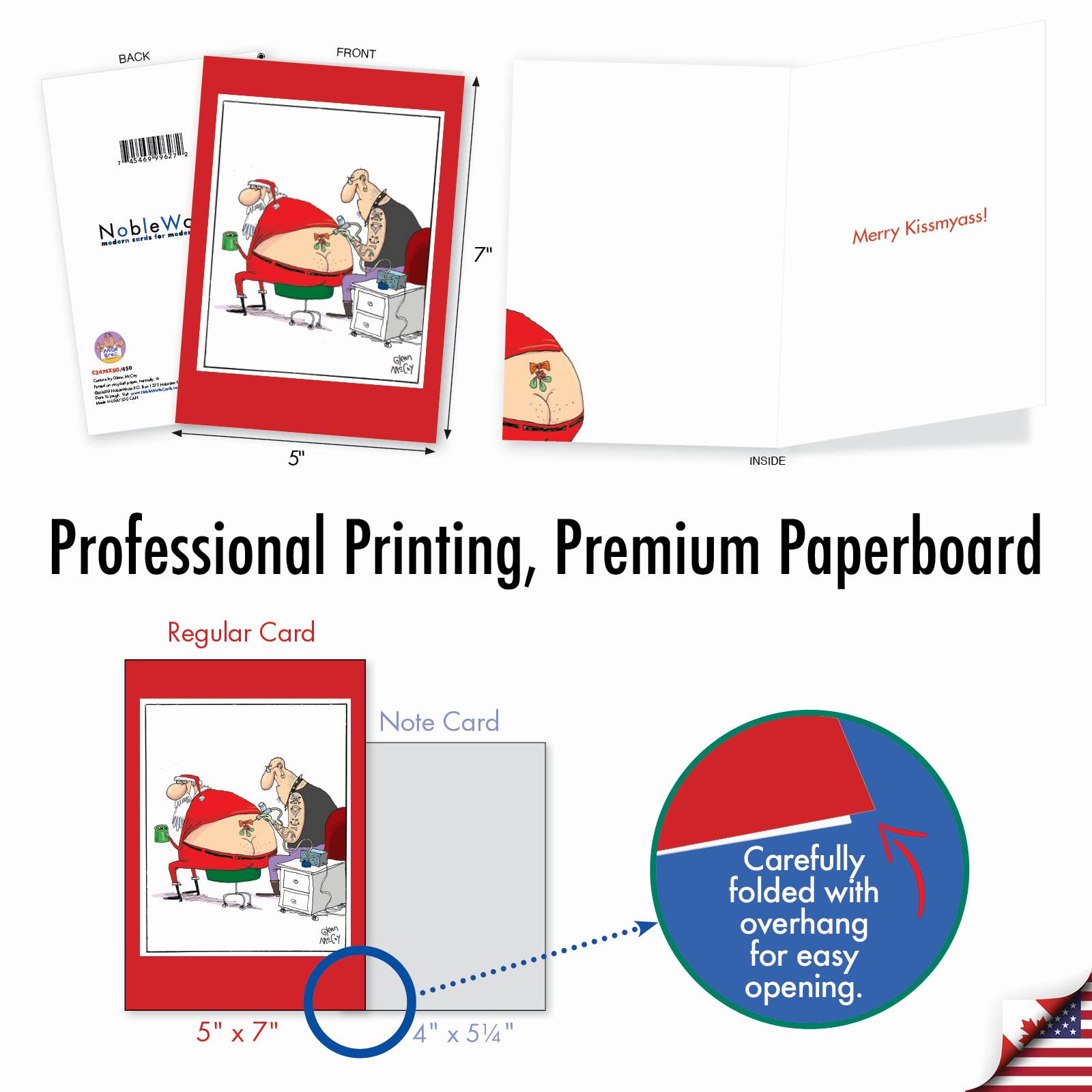 Christmas Greeting Card - Santa Tattoo