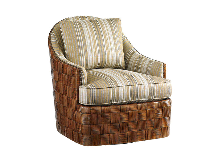 Island Fusion - Nagano Swivel Chair - Dark Brown / Beige