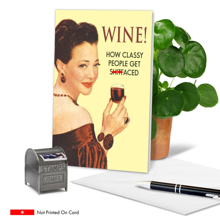 Birthday Card - Wine Ephemera