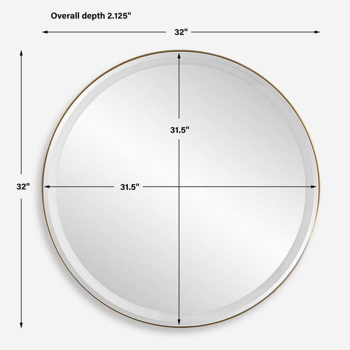 Crofton - Lighted Brass Round Mirror