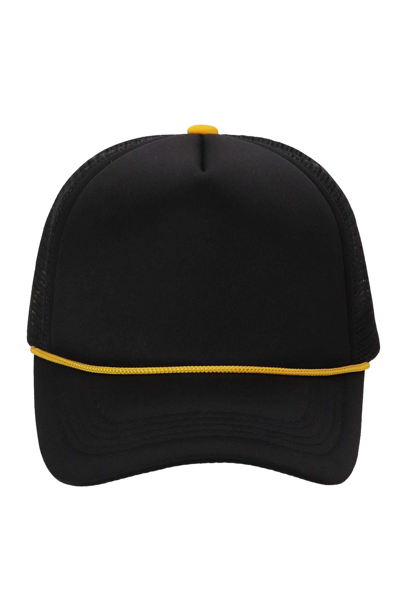 Solid Five Panel Foam Trucker Hat: PINK / ONE SIZE