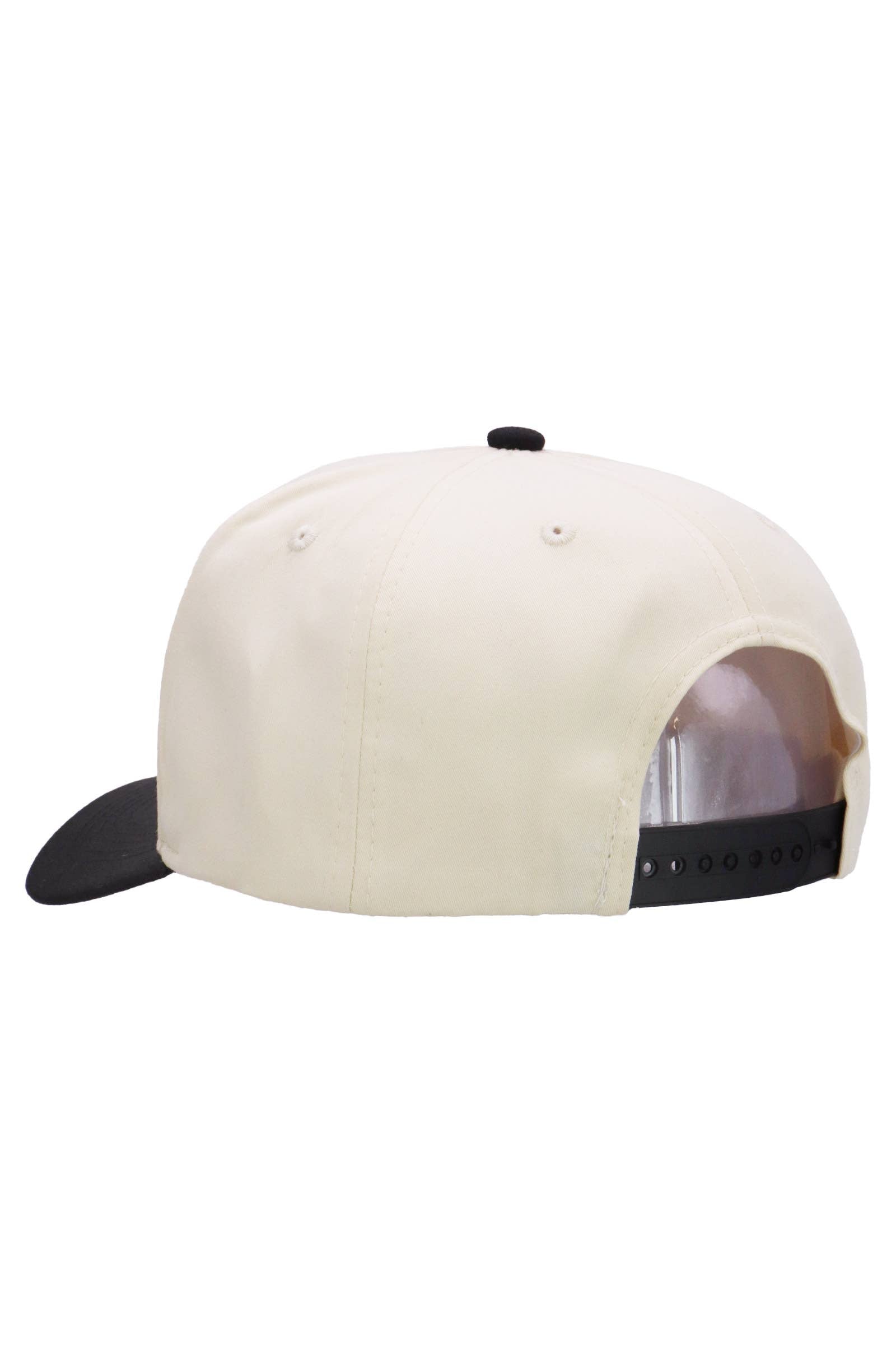 Two Tone Beige Upper Five Panel Baseball Cap: Beige/Aqua / One Size