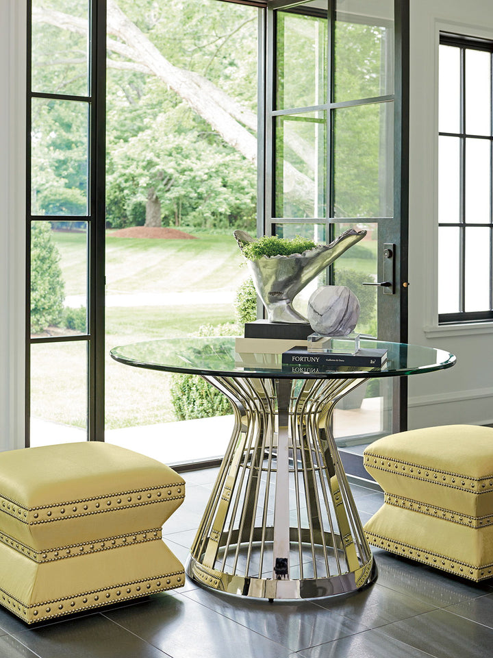 Ariana - Riviera Stainless Dining Table With Glass Top