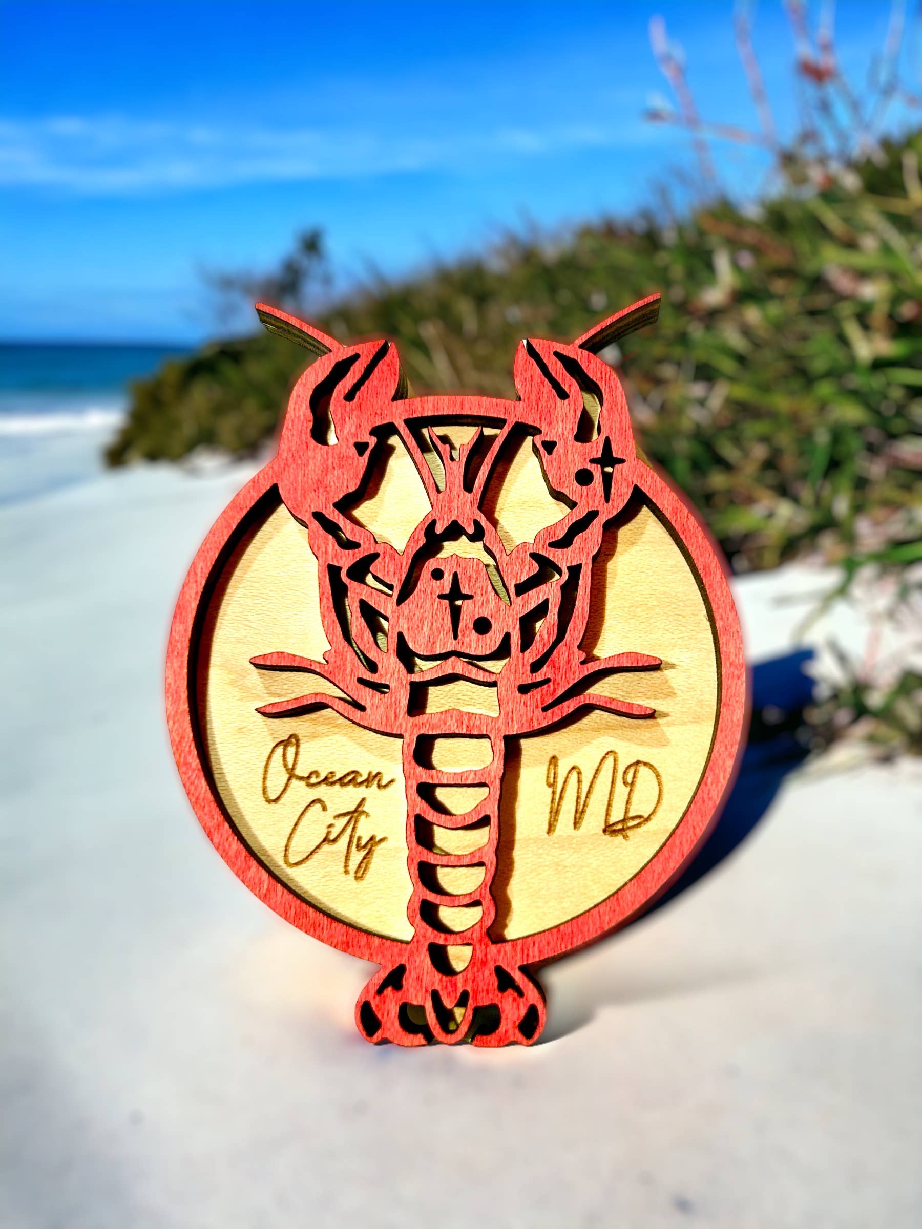 Customizable Lobster Ornament: Red Painted / Seas & Greetings