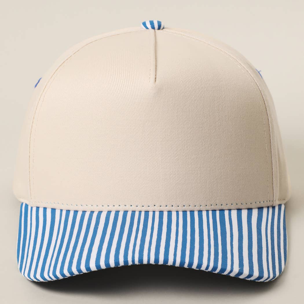STRIPED BILL TRUCKER HAT