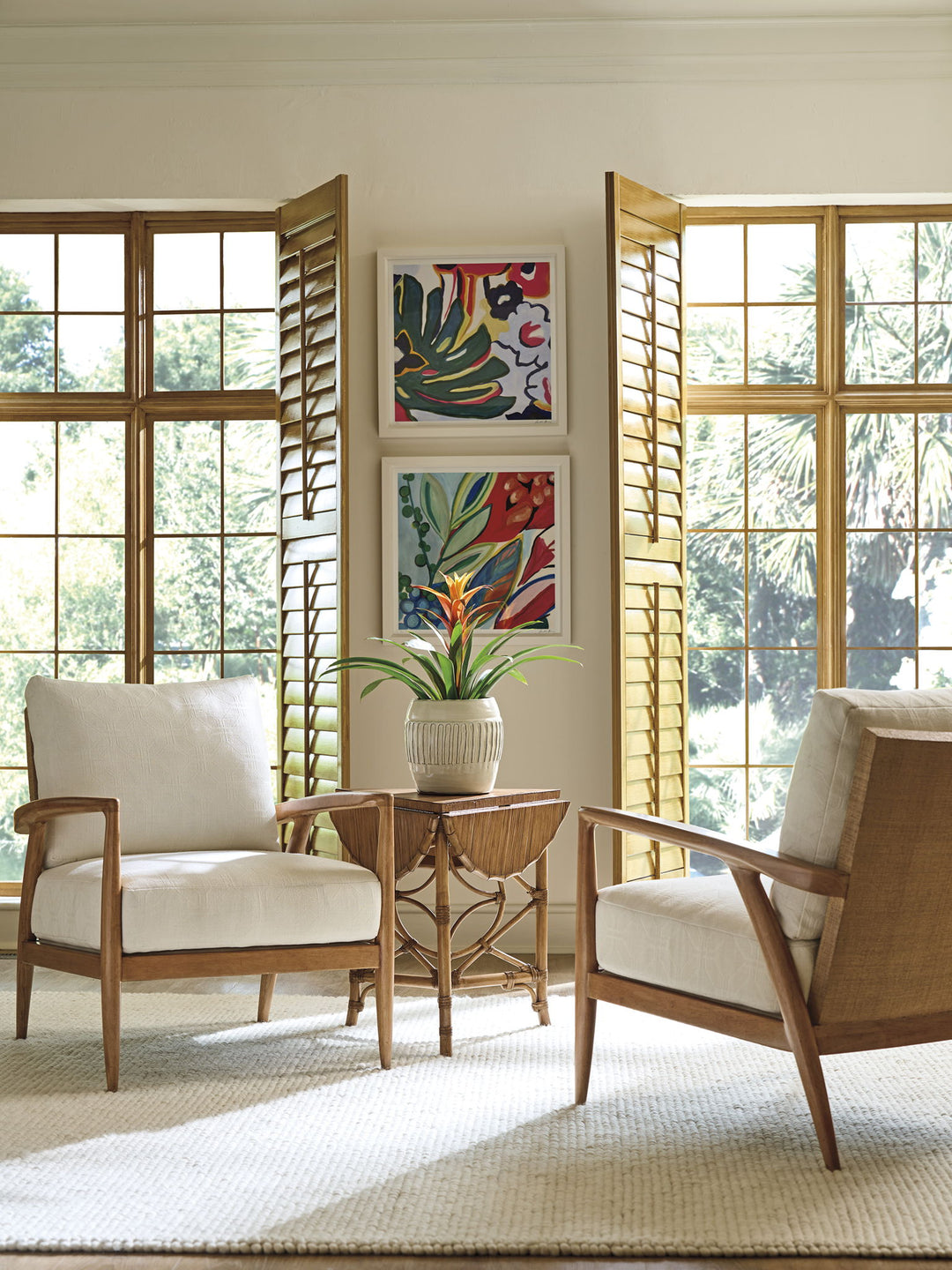 Key Biscayne - Palm Island Drop-Leaf Accent Table - Light Brown