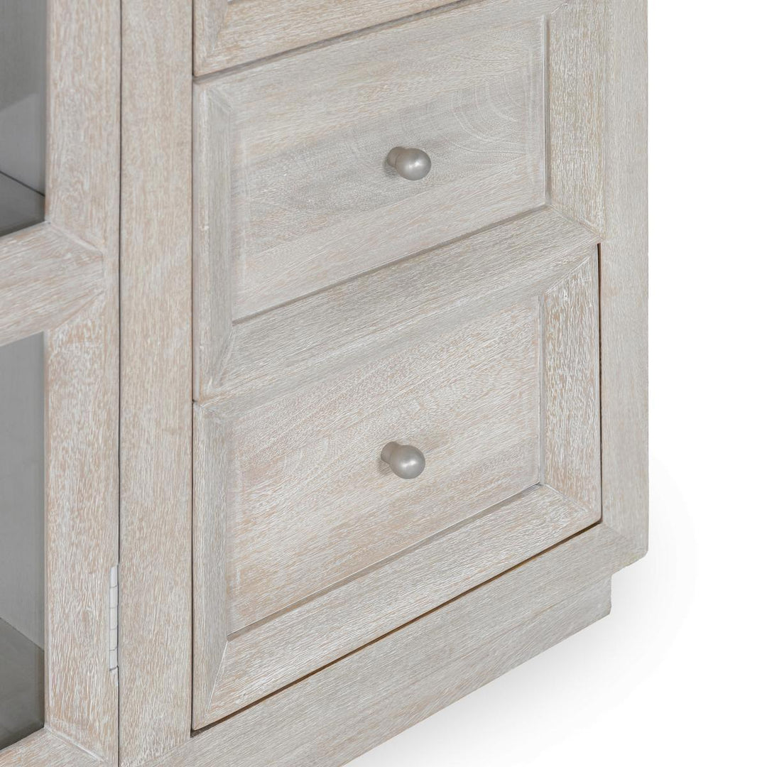 Isha - 3 Drawers 2 Door Cabinet - White Washed