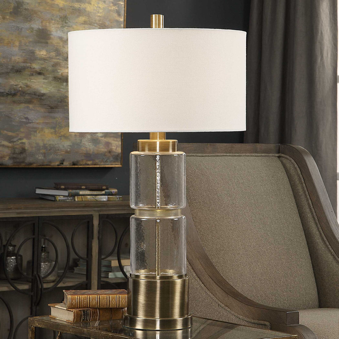 Vaiga Design Vaiga - Glass Column Lamp - Gold – Setting The Space