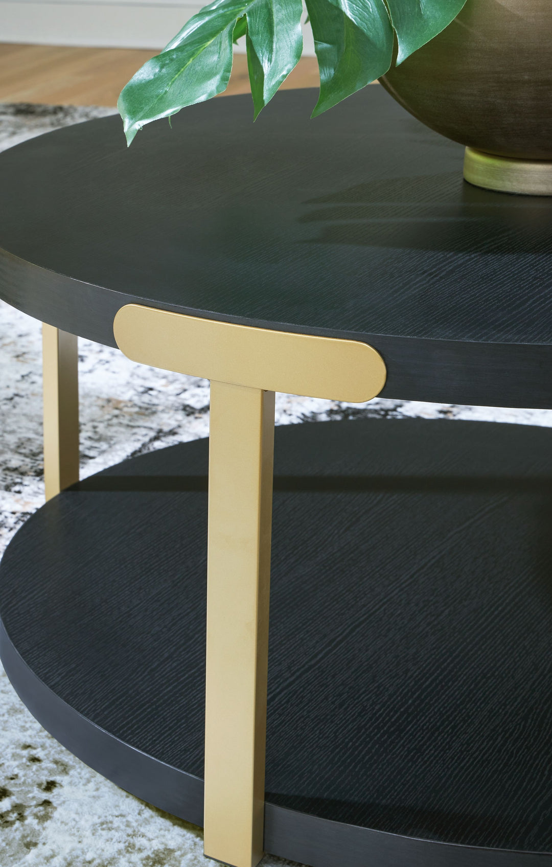 Shylore - Black / Brass Finish - Occasional Table Set (Set of 3)