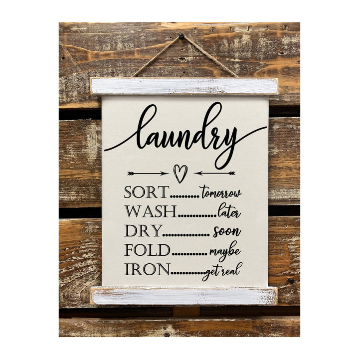 Wall Scroll Sign Laundry Schedule: Storm Blue