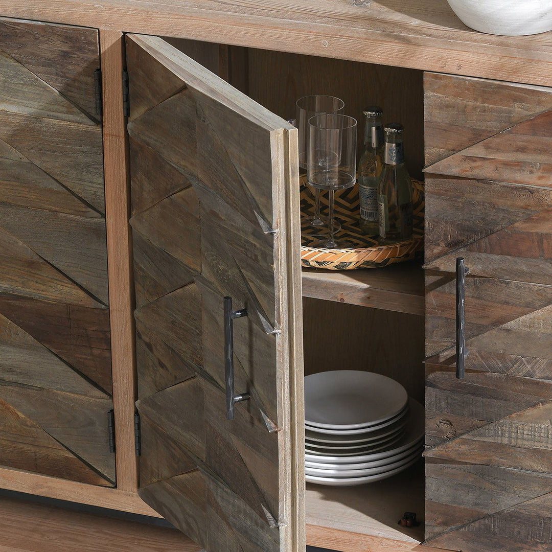 Maverick - 4 Door Sideboard - Brown/Natural