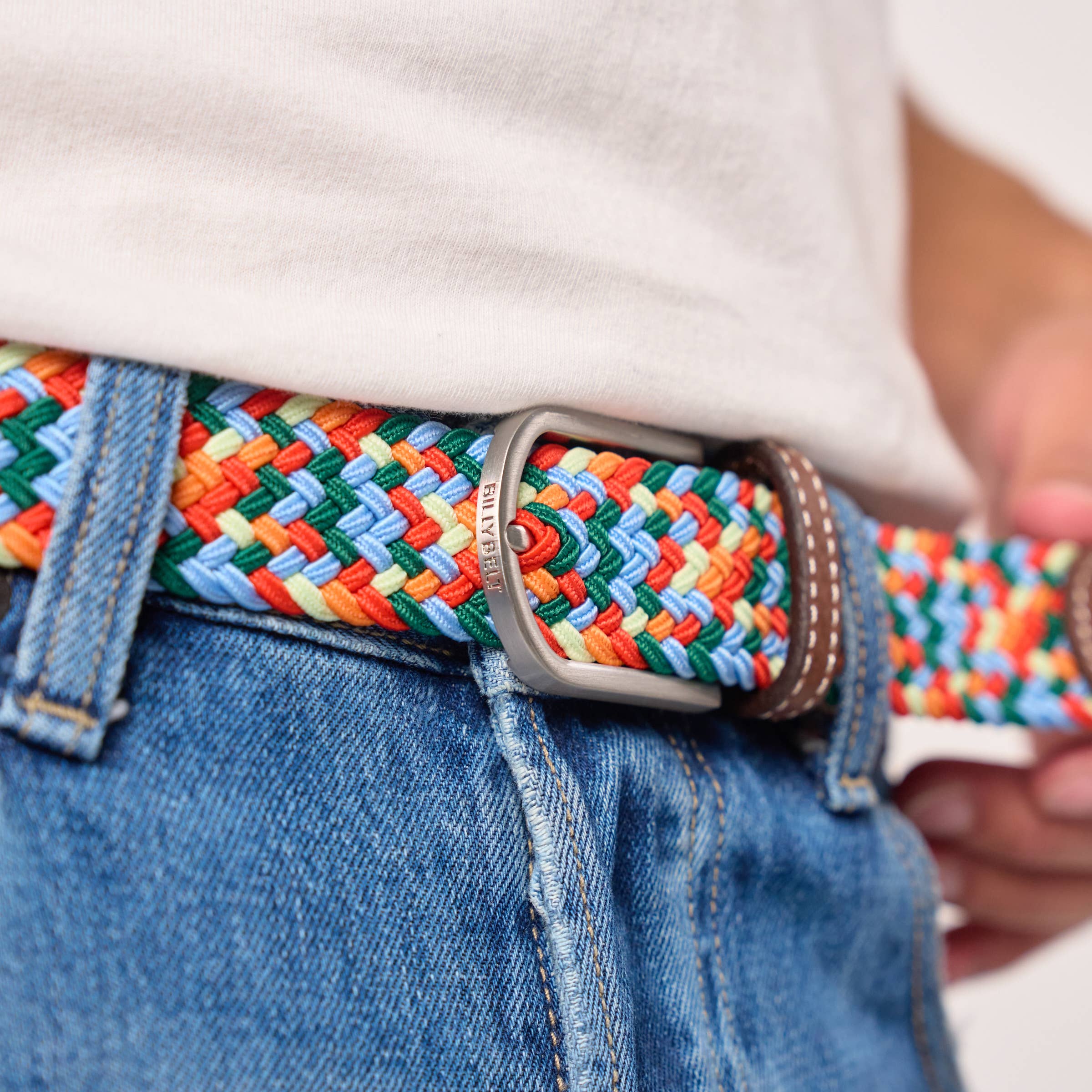 Multicolored elastic braided belt - Willemstad