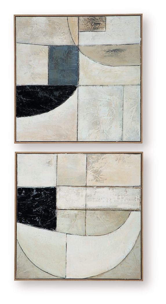 Bexlen - Tan / Taupe / Black - Wall Art Set (Set of 2)
