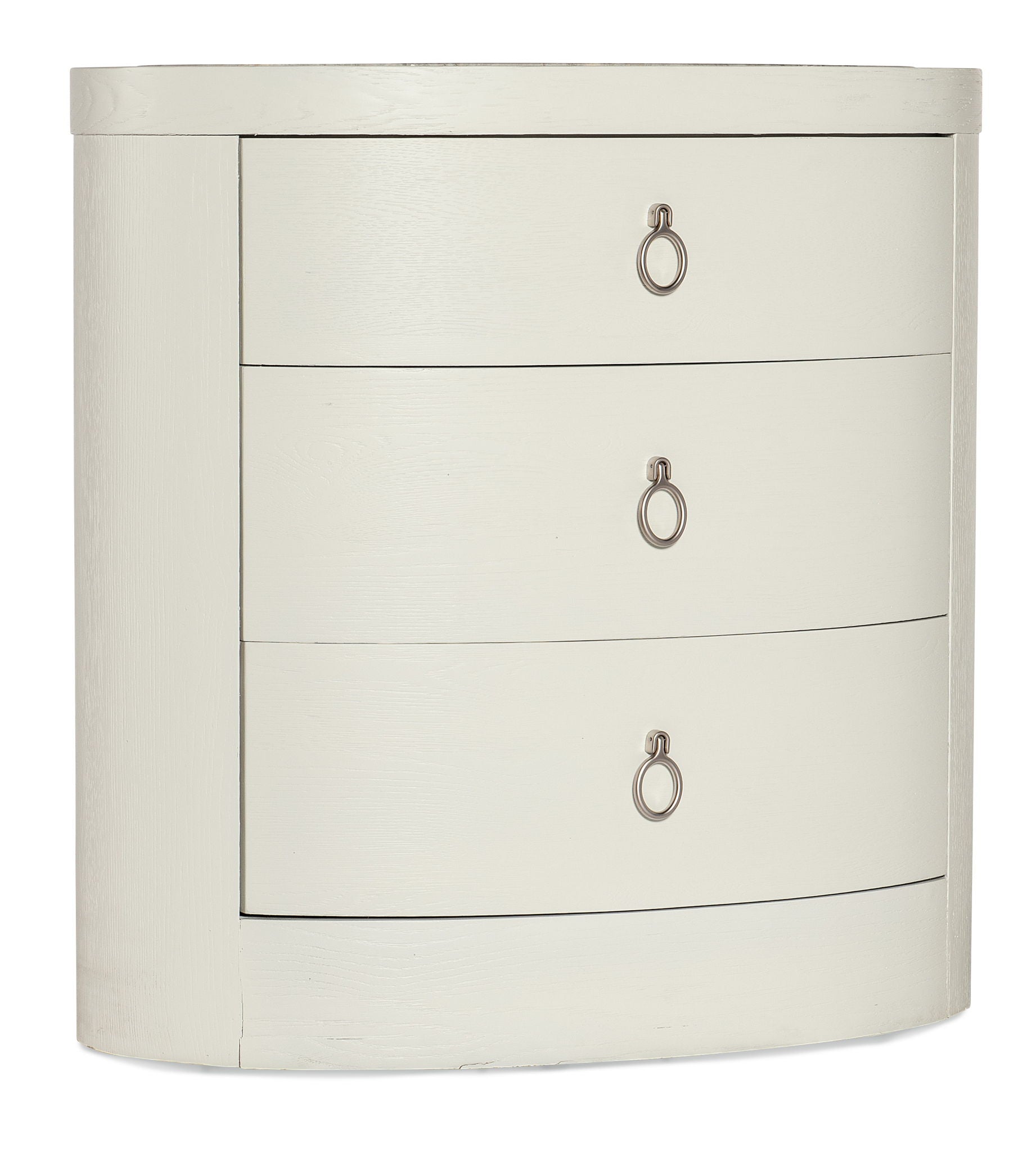 Serenity - Wavecrest Oval Nightstand - White