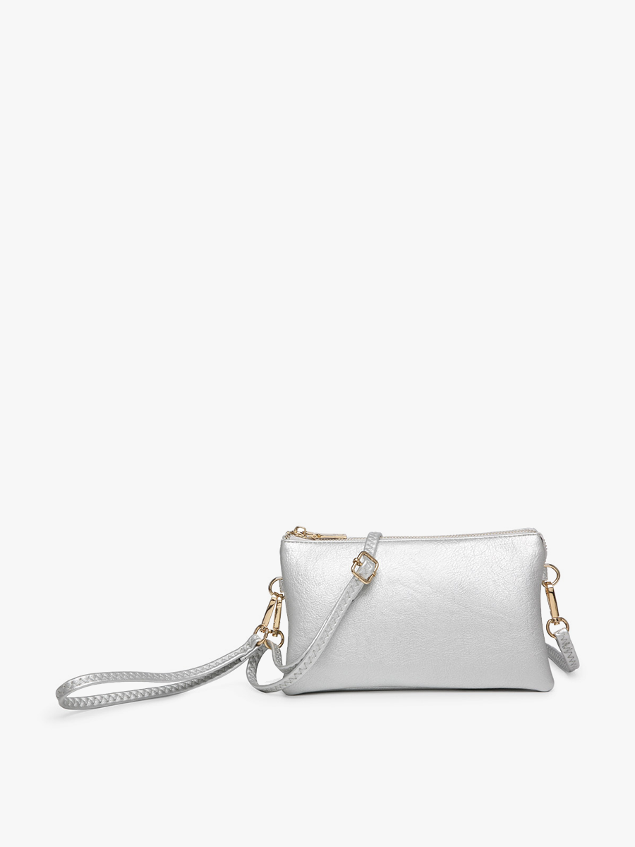 M013 Riley Monogrammable 3 Compartment Crossbody/Wristlet: Rubellite