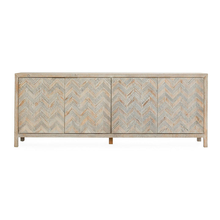Sienna - Reclaimed Pine 4 Doors Cabinet - Beige
