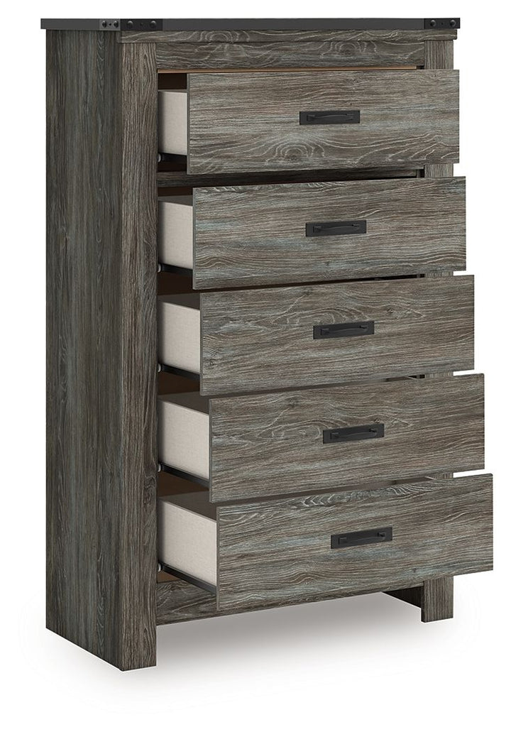 Frandern - Gray - Five Drawer Chest