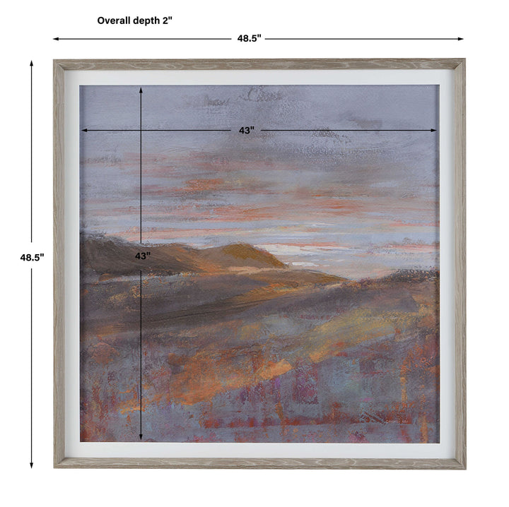Dawn On The Hills - Framed Print - Purple
