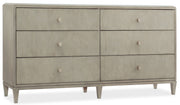 Elixir - 6-Drawer Dresser - Pearl Silver