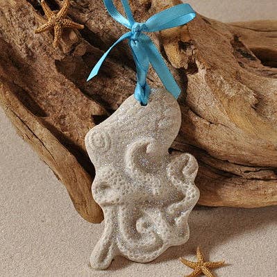Octopus Sand Ornament: Ribbon and Glitter