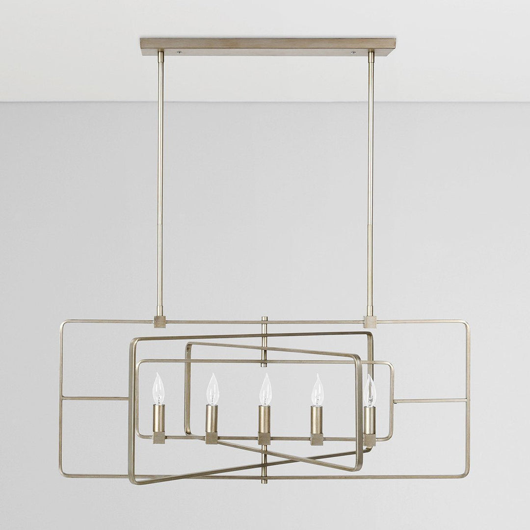 Sydney - Chandelier - Antique Silver Painting