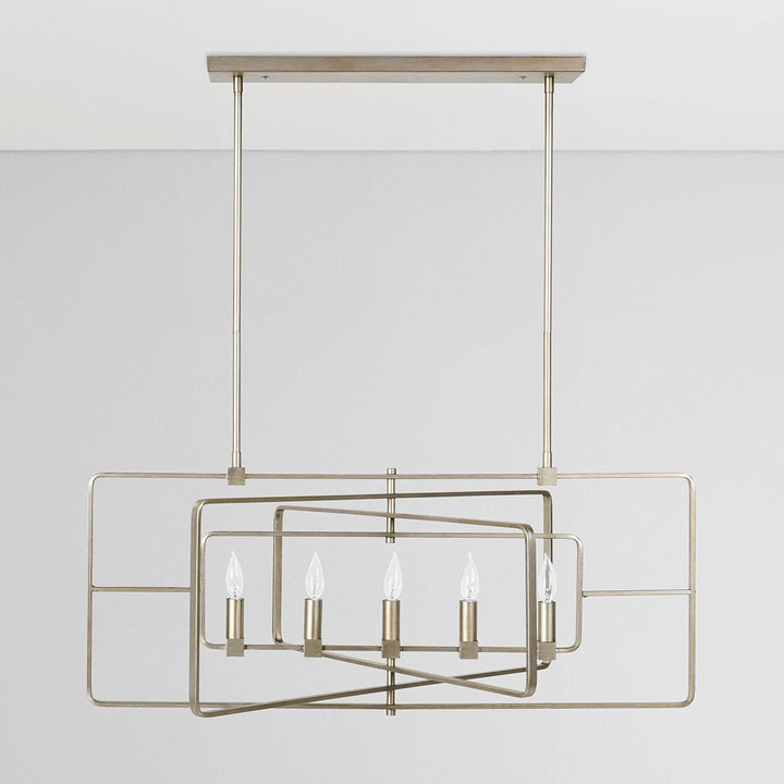 Sydney - Chandelier - Antique Silver Painting