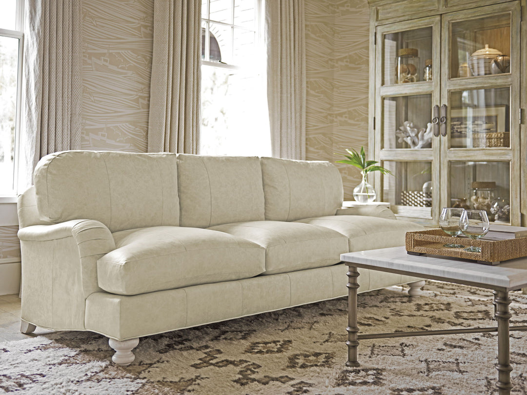 Ocean Breeze - Gilmore Leather Arm Sofa - White