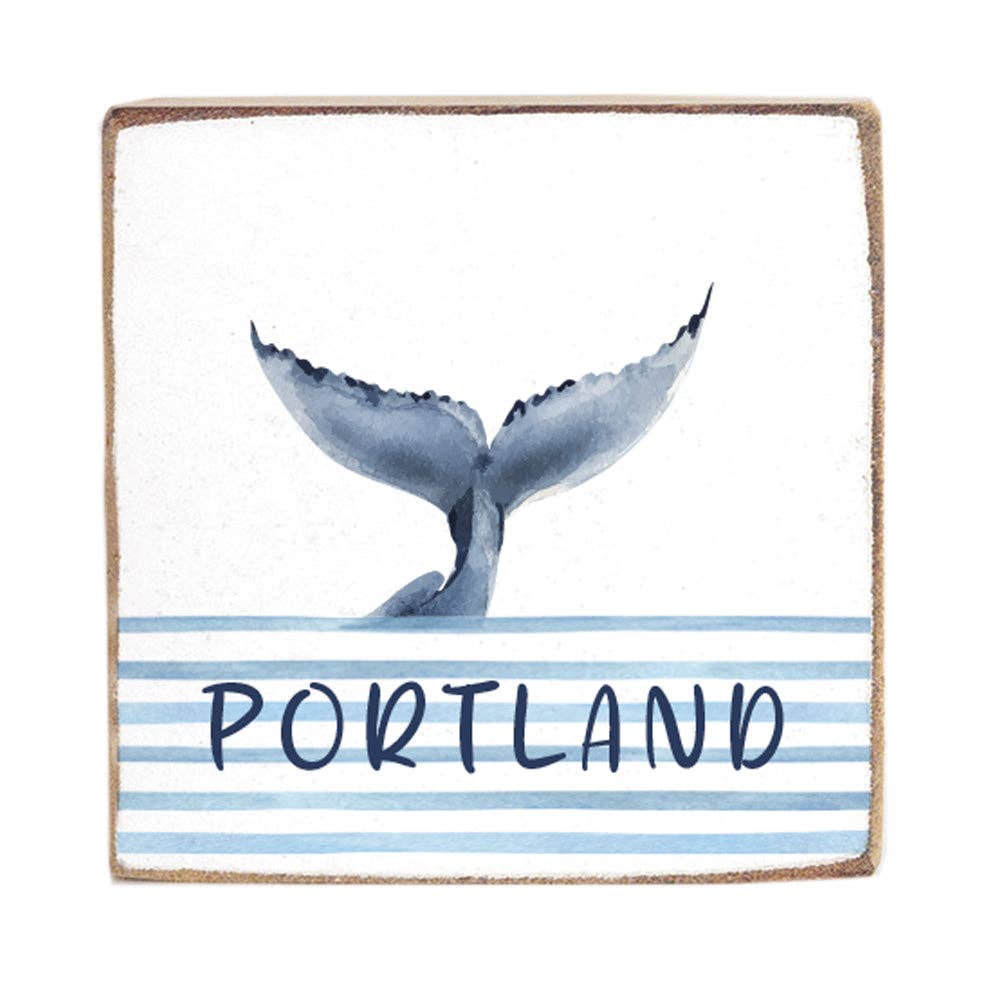 Whale Tail Personalized Block Sign
