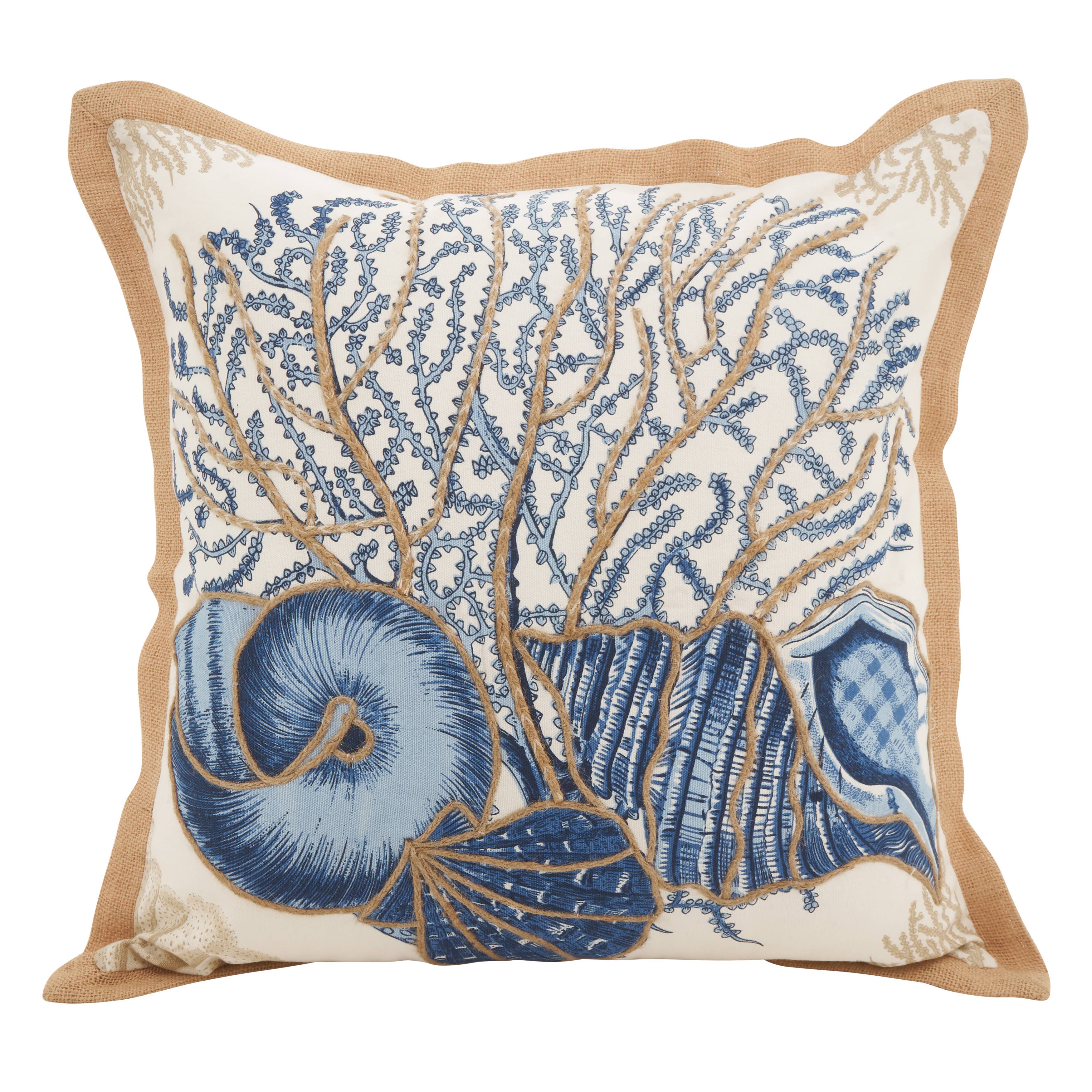 Seashell Pillow - Down Filled: Navy Blue / Down Insert / 20"