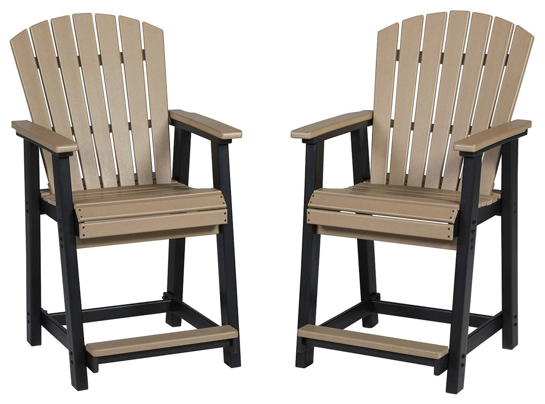 Fairen Trail Outdoor Barstool (set of 2) - Black/Driftwood