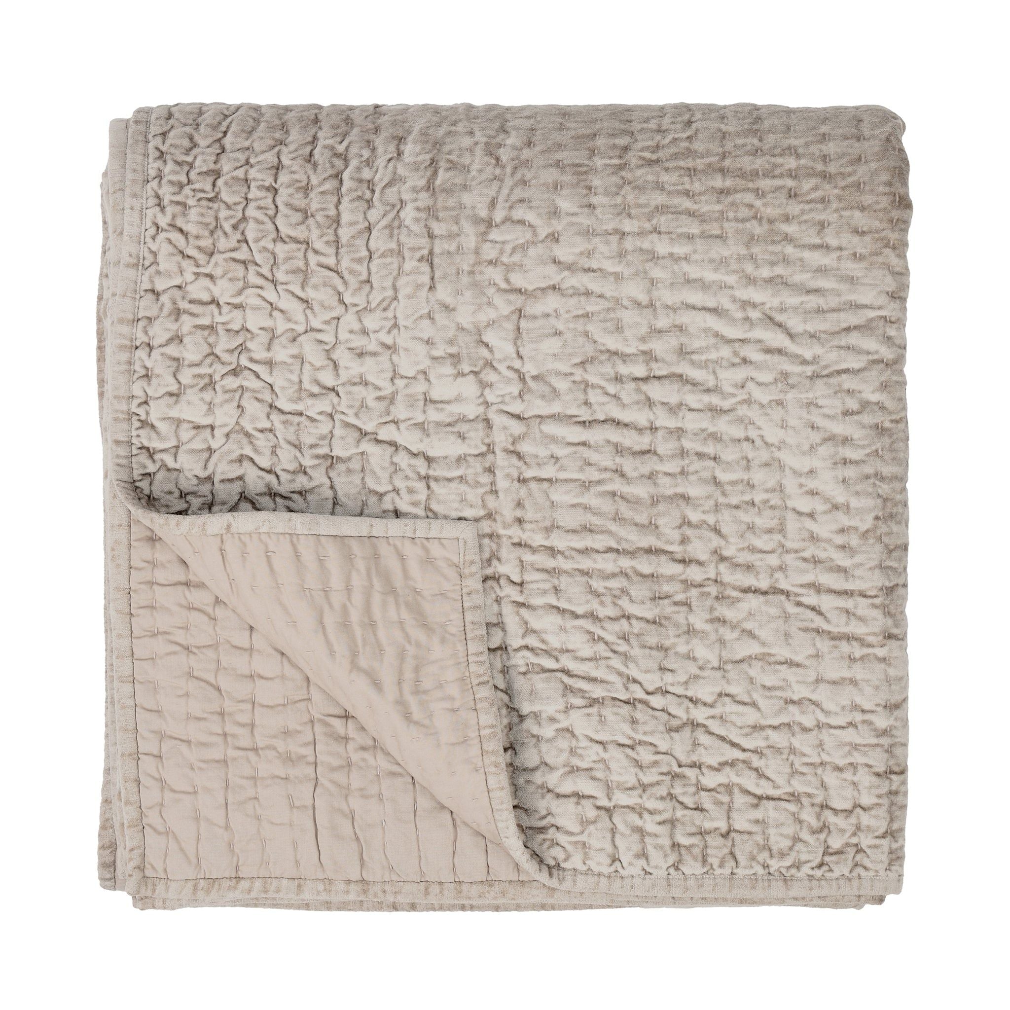 Bari - Velvet Quilt - Pebble