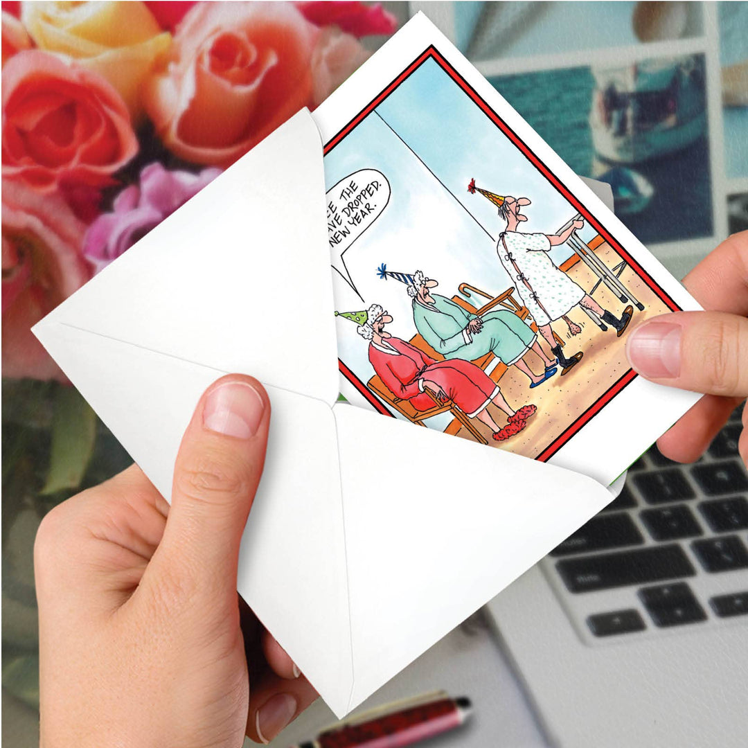 Single Christmas Card - Balls Dropped New Year