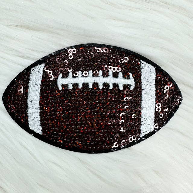 Mini Football Sequin Chenille Patch