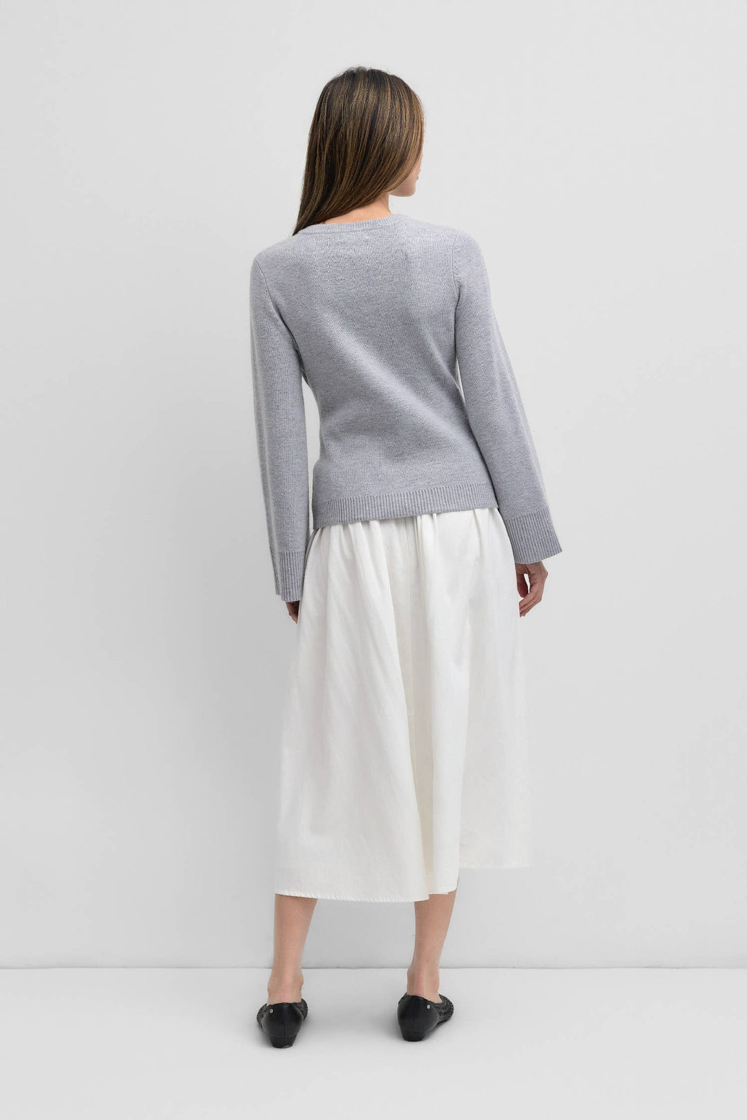 The Tyler Cardigan | Bell Sleeve Buttoned Cardigan: CHESTNUT BROWN / SMALL