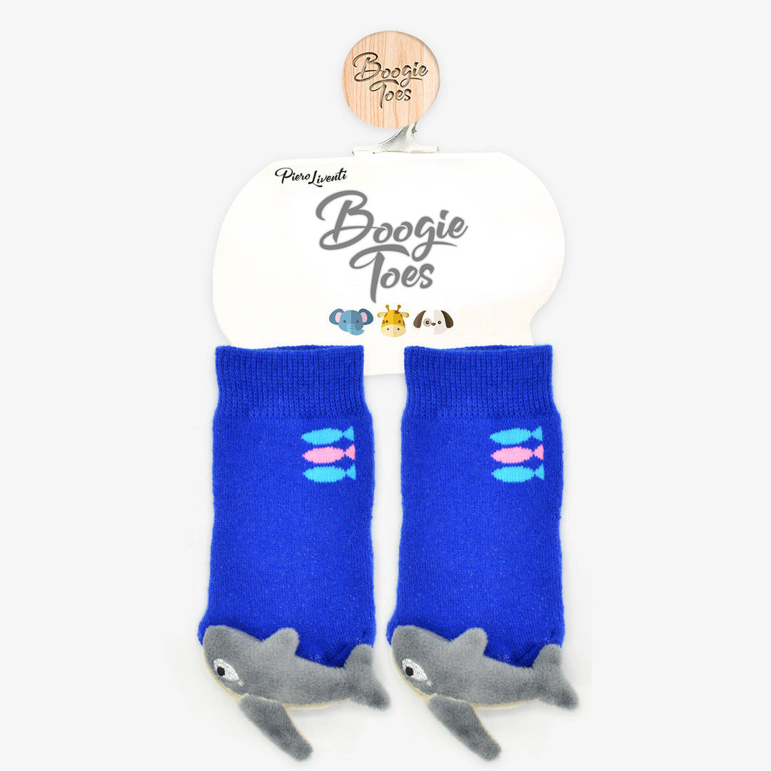 Blue Shark Boogie Toes Rattle Socks: 1 -2 Y