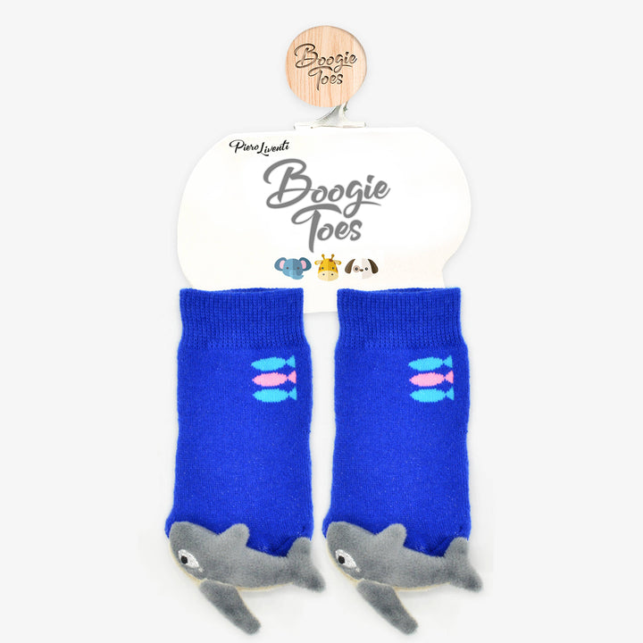 Blue Shark Boogie Toes Rattle Socks: 1 -2 Y