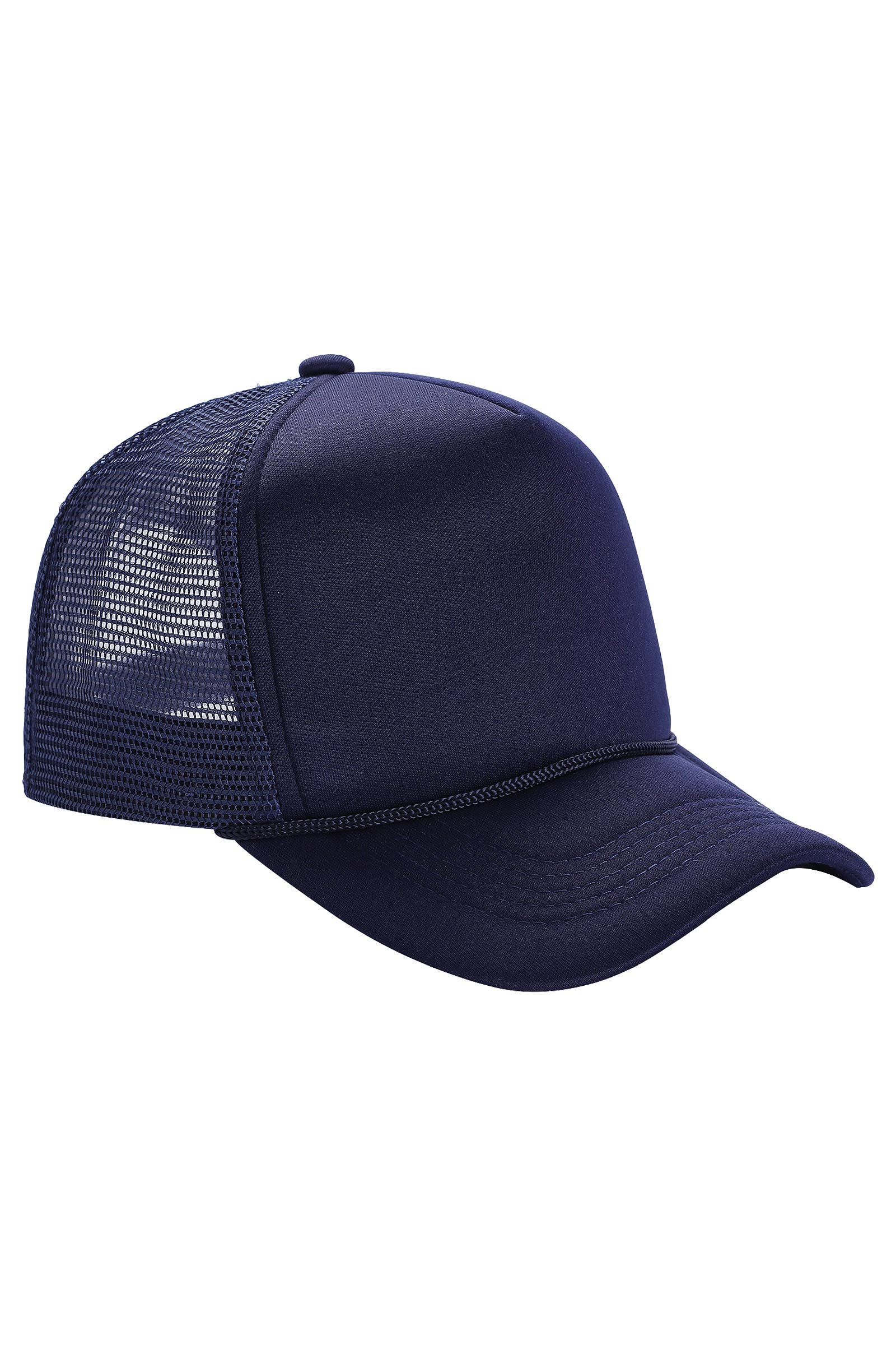 Solid Five Panel Foam Trucker Hat: PINK / ONE SIZE