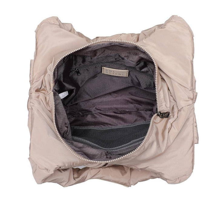 Illumine Woven Nylon Tote: Nude