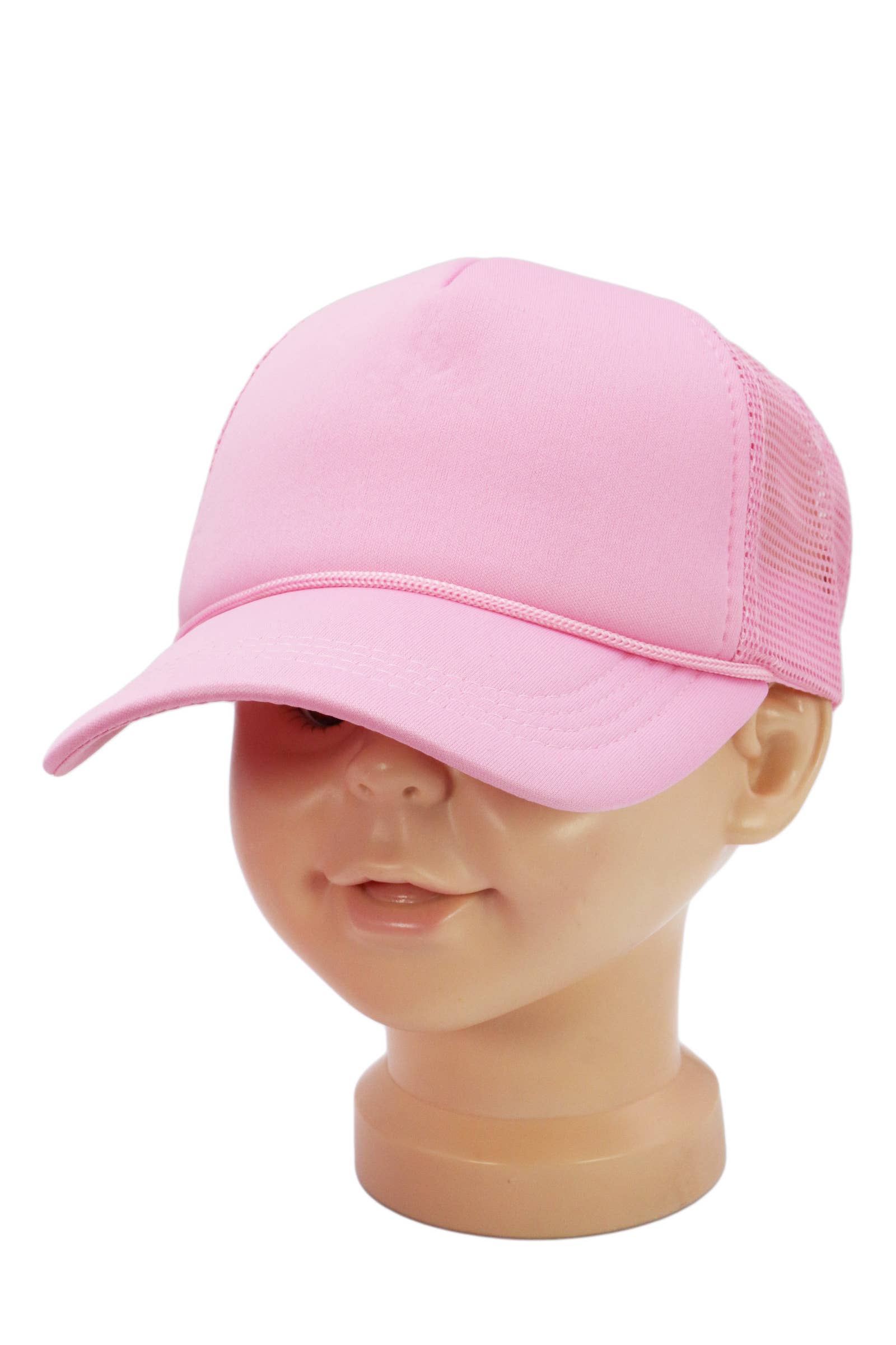 Kids Five Panel Sponge Padded Trucker Hat: BLACK / ONE SIZE