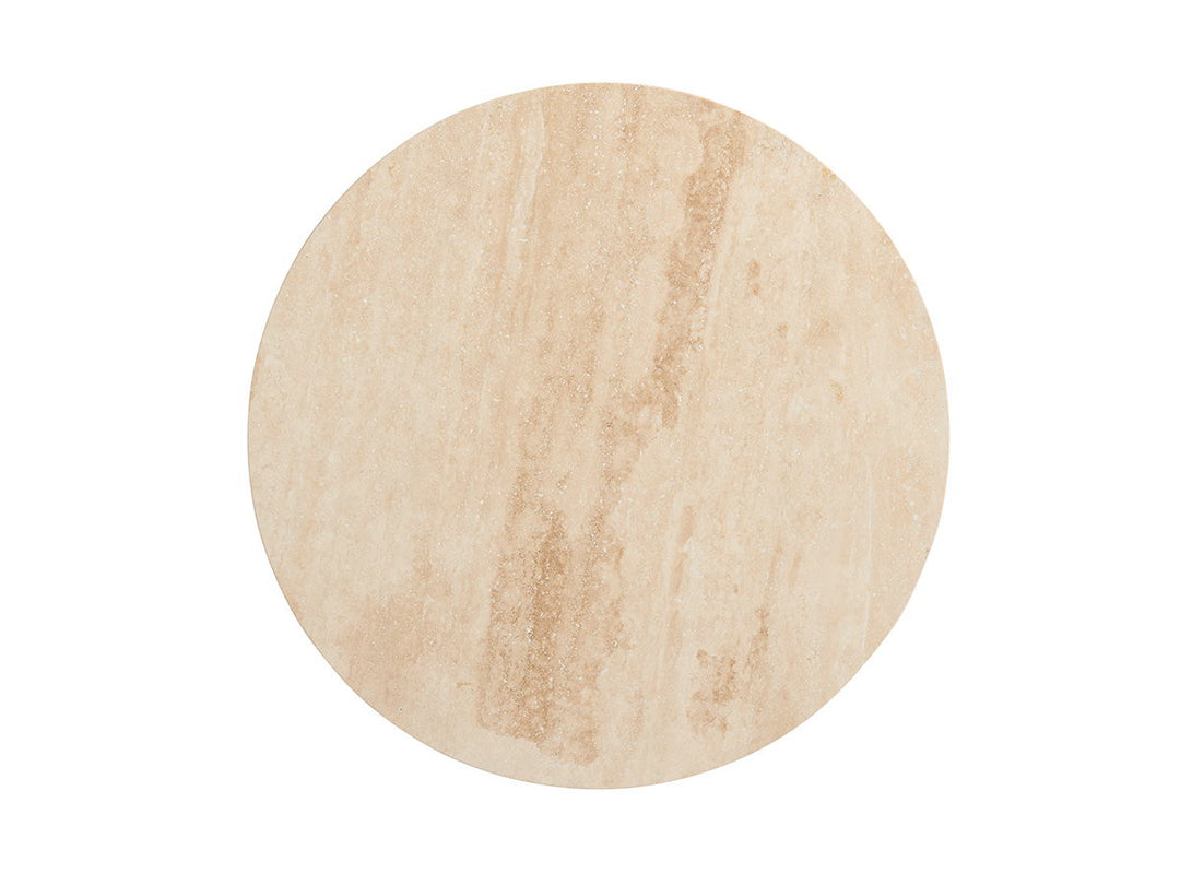 Los Altos - Marshall Stone Top Round End Table - Light Brown