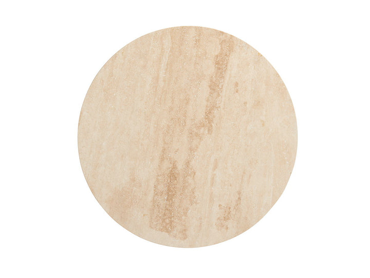 Los Altos - Marshall Stone Top Round End Table - Light Brown