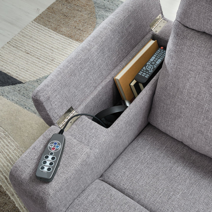 Pineland - Pewter - Glider Power Recliner With Audio System