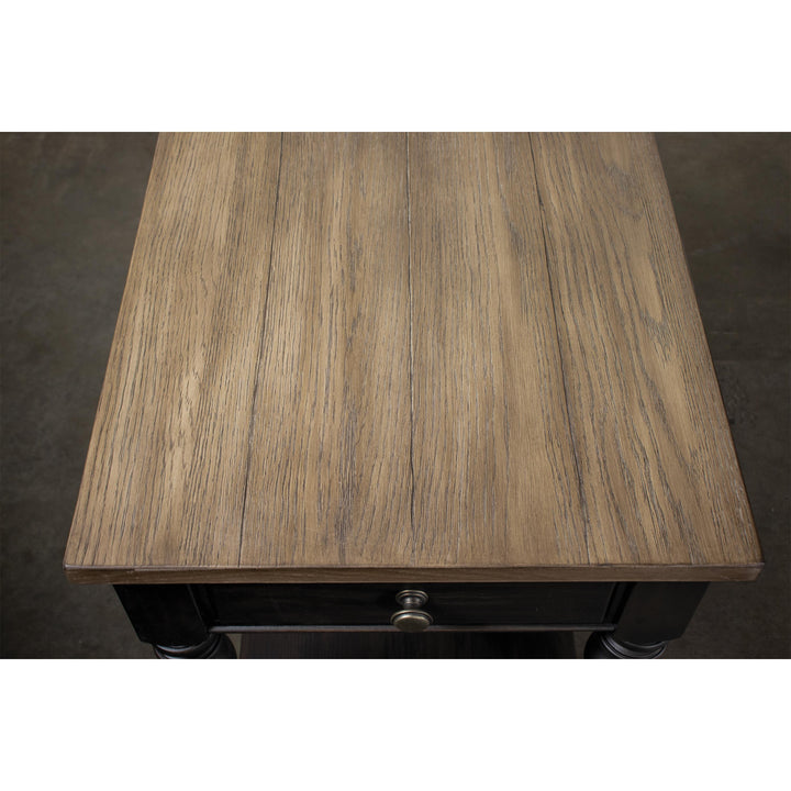 Barrington Two Tone - Side Table - Antique Oak / Matte Black