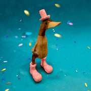Chunky Boot Ducks - Spotty Hat: Pink