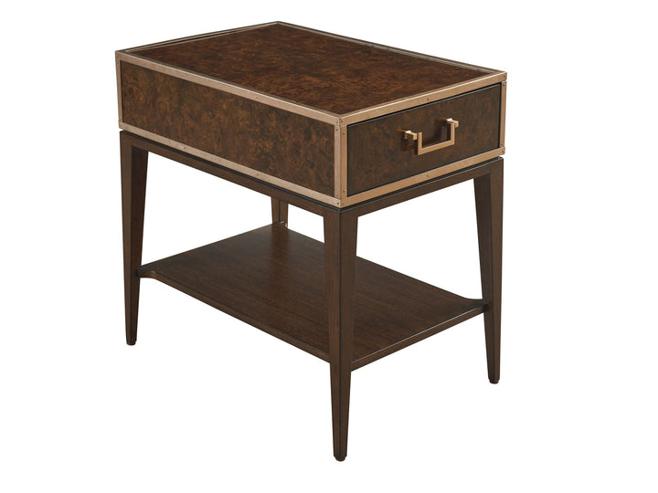 Rendezvous - Shelton Box On Stand End Table - Dark Brown