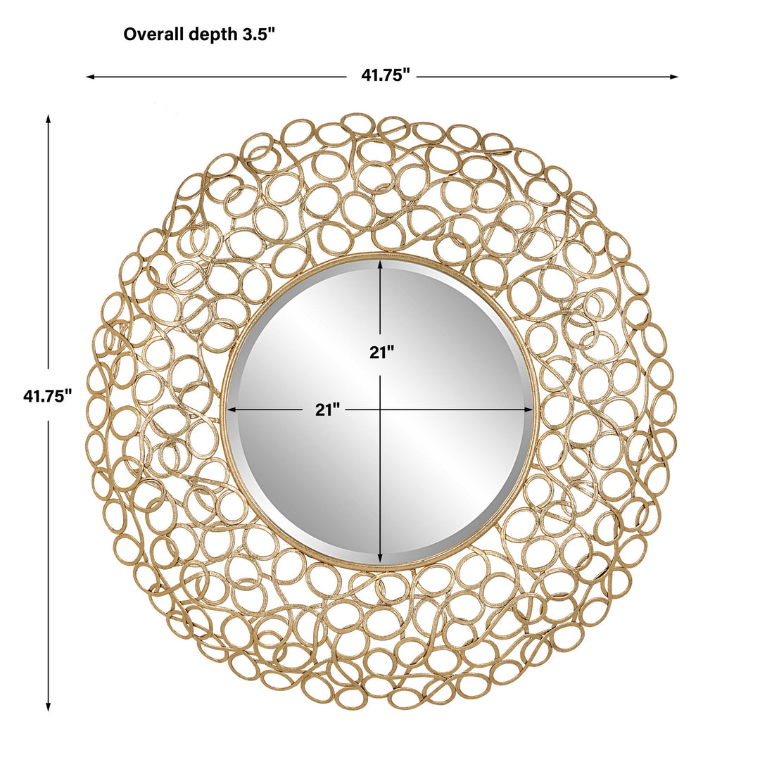 Swirl - Round Mirror - Gold