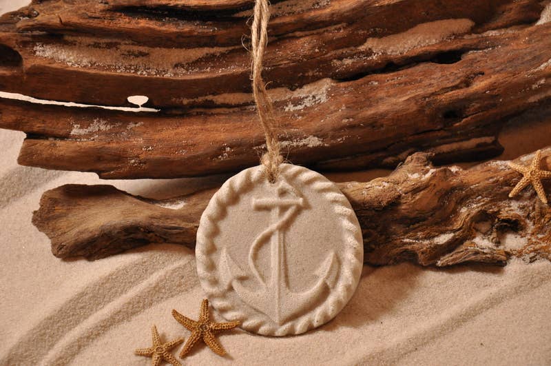 Anchor Sand Ornament: Ribbon and Glitter