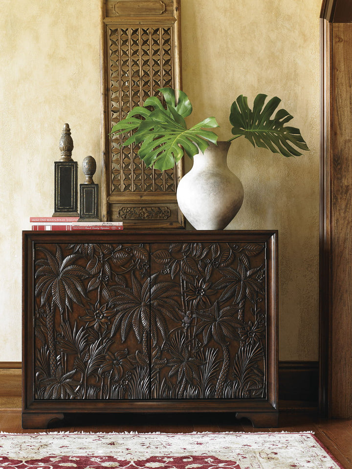 Royal Kahala - Balboa Carved Door Chest - Dark Brown
